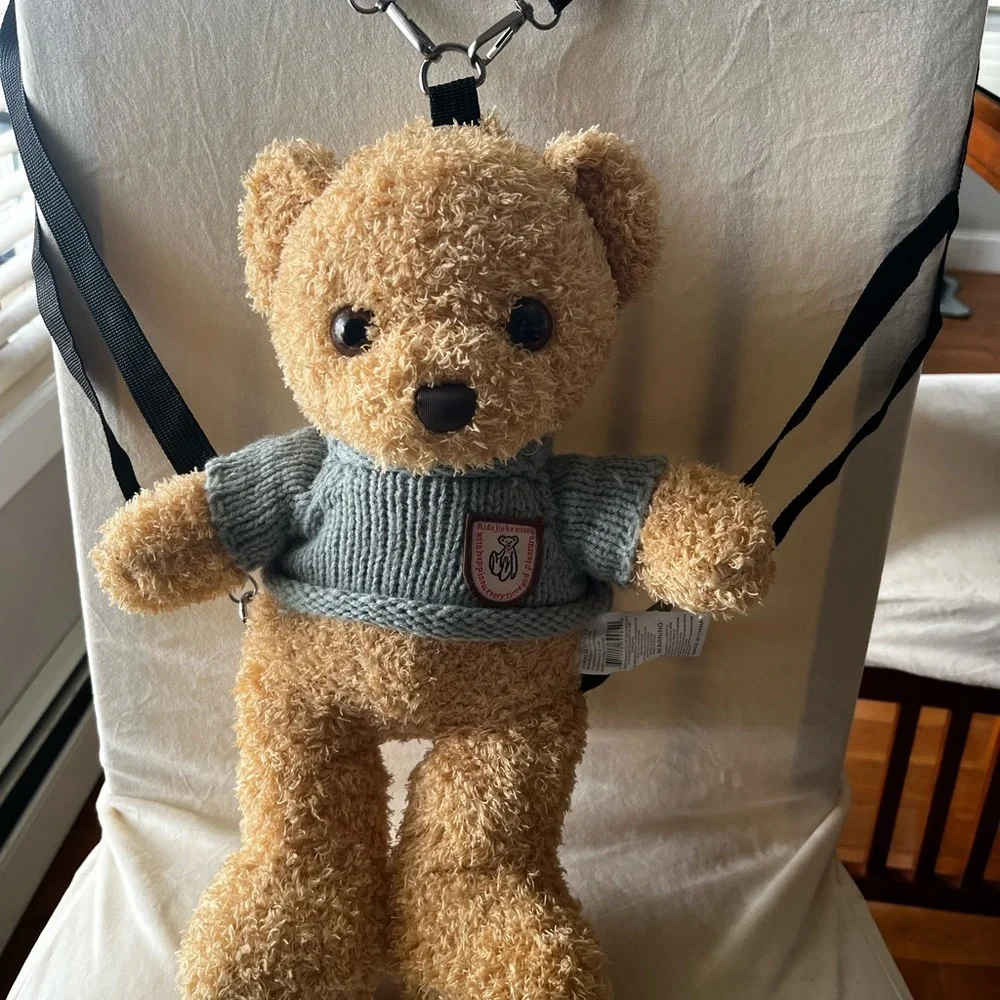 Adorable Tan Teddy Bear Backpack for Kids